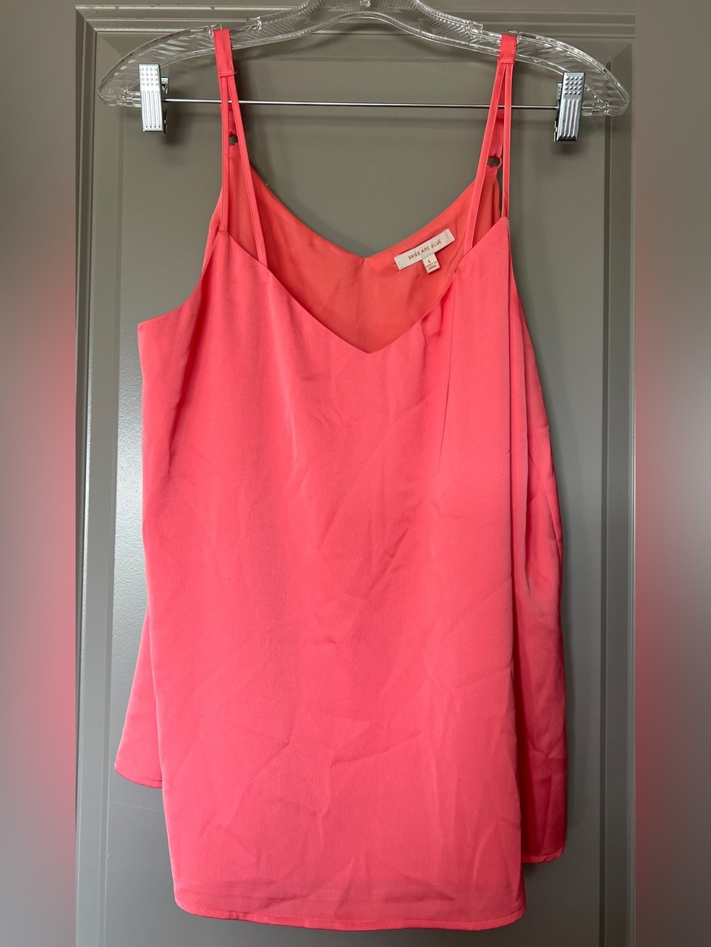 Skies Are Blue Silky Coral Pink V-Neck Cami